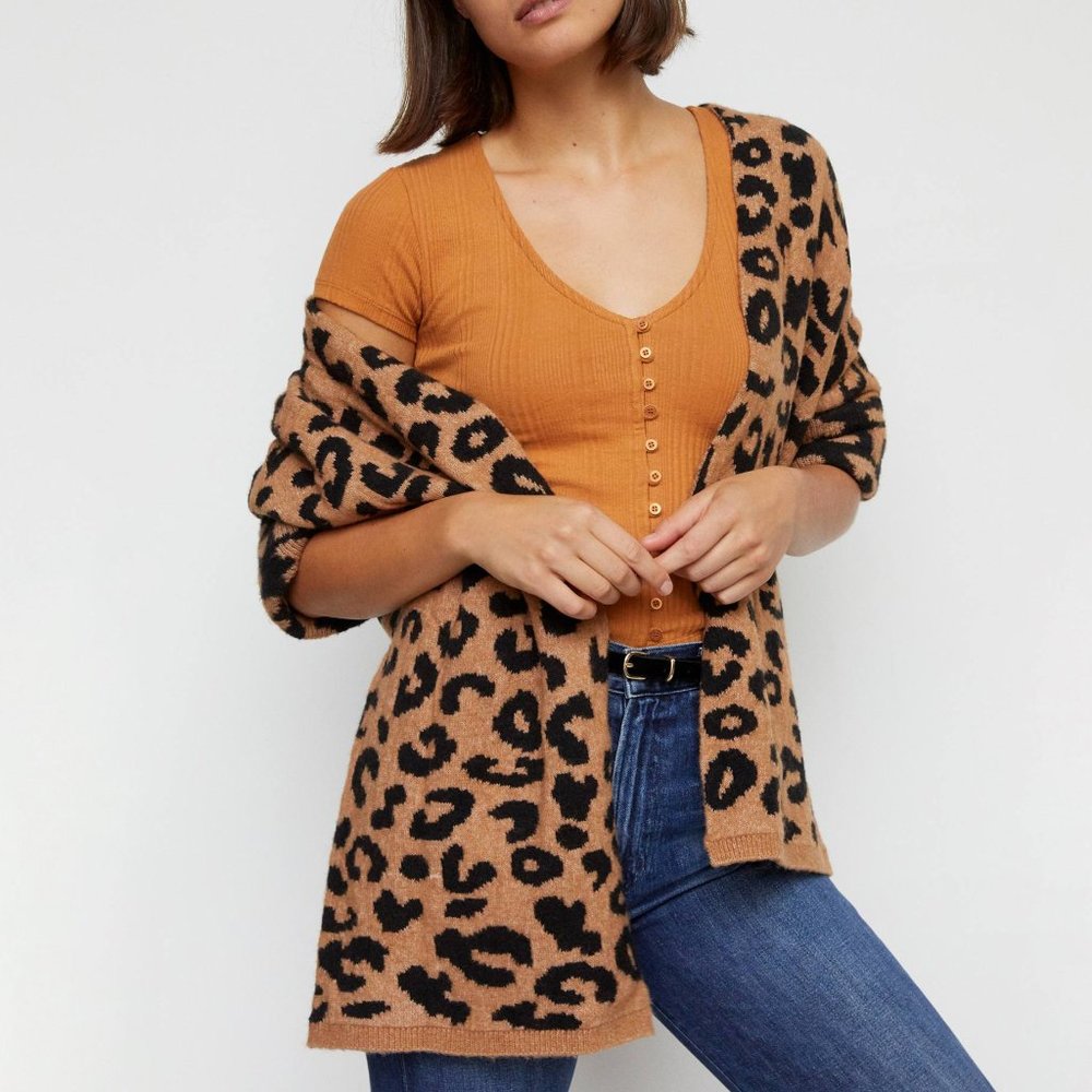 Anthropologie Lucinda Leopard Cardigan